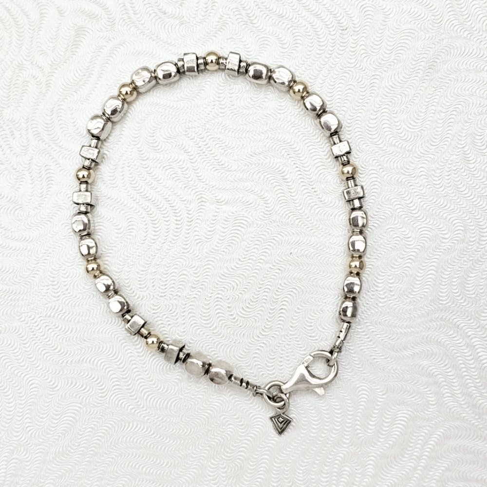 Silpada Sterling Silver 14K Gold Bead Bracelet B1213  *FIRM*